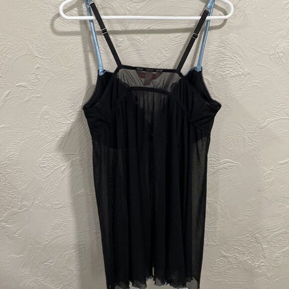 Cacique black and light blue open front lingerie top size 18/20 - Picture 6 of 7